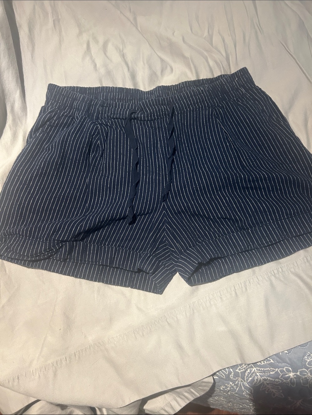 Old Navy Navy Pinstripe Drawstring Athletic Shorts